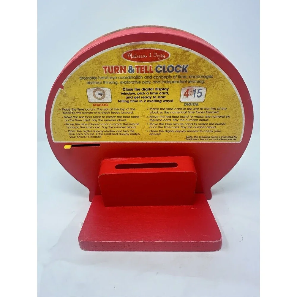 Melissa & Doug Turn & Tell Wooden Educational Learning Clock Toy 4284 Classic